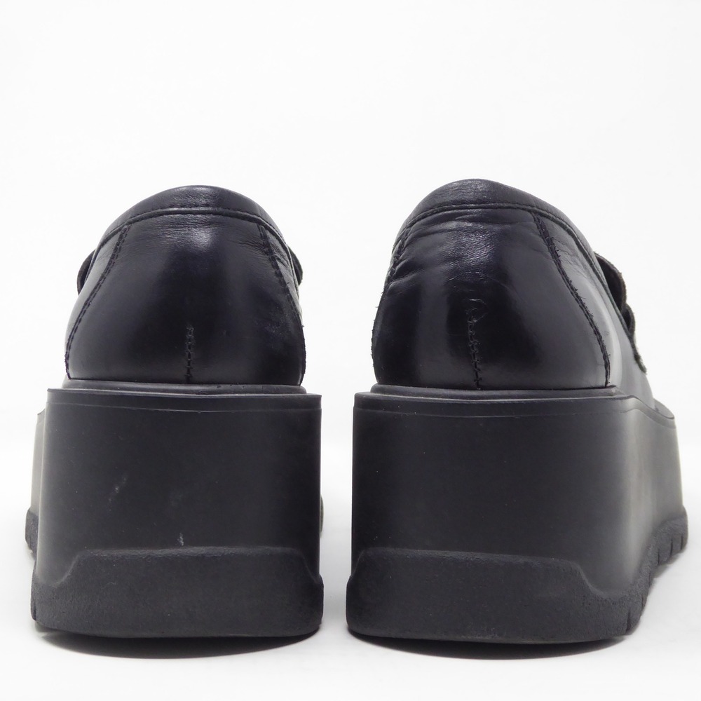 Free People Nico Womens Loafers Black Platform Chunky Wedge Leather Penny 36 - Picture 5 of 9